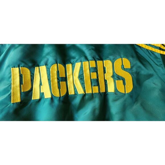 Green Bay Packers  Starter Enforcer Satin  Varsity Full-Snap Jacket - Green/Gold - Picture 12 of 16